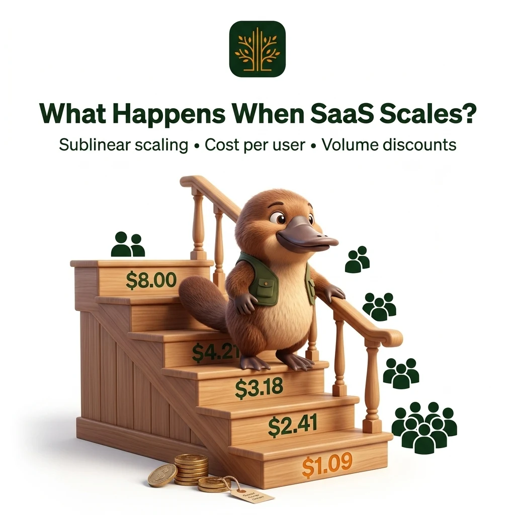 Why Your SaaS Infra Cost Per User Falls as You Grow